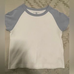 Brandy melville blue sleeved baby tee